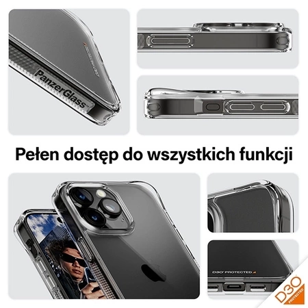 PanzerGlass HardCase with D3O and Military Grade certification for iPhone 15 Pro Max - transparent