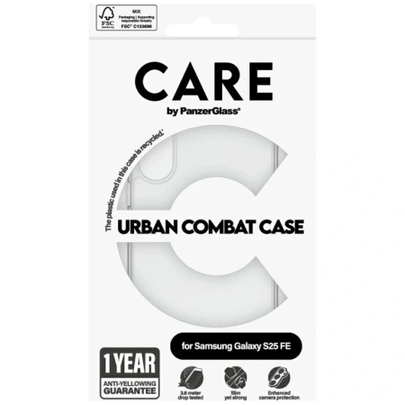 CARE by PanzerGlass Flagship Urban Combat Case for Samsung Galaxy S25 FE - Transparent