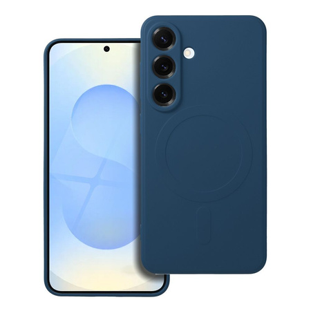 Futerał SILICONE MAG COVER kompatybilny z MagSafe do SAMSUNG S25 EDGE niebieski