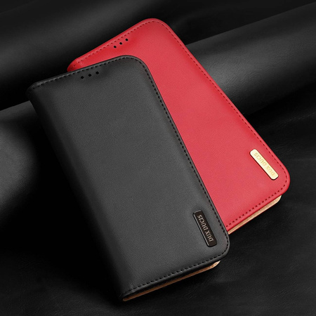 Dux Ducis Hivo Leather Flip Cover Genuine Leather Wallet for Cards and Documents iPhone 14 Pro Max Black