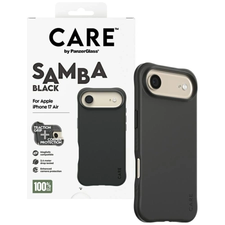 CARE by PanzerGlass Modisches Samba MagSafe Case für iPhone Air – Schwarz