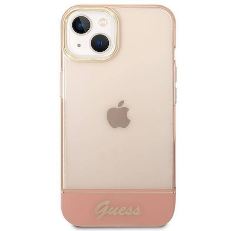 Original Handyhülle IPHONE 14 PLUS Guess Hardcase Translucent rosa