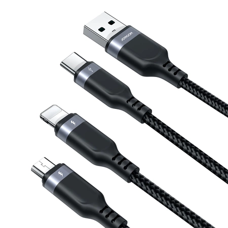 Kabel Joyroom Multi-Use Series S-A18 3w1 USB-A - Lightning / USB-C / micro USB 0.3m - czarny