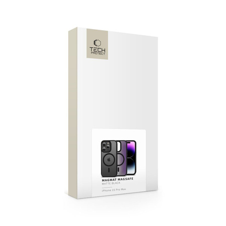 Schutzhülle APPLE IPHONE 15 PRO MAX Tech-Protect Magmat MagSafe Matte schwarz