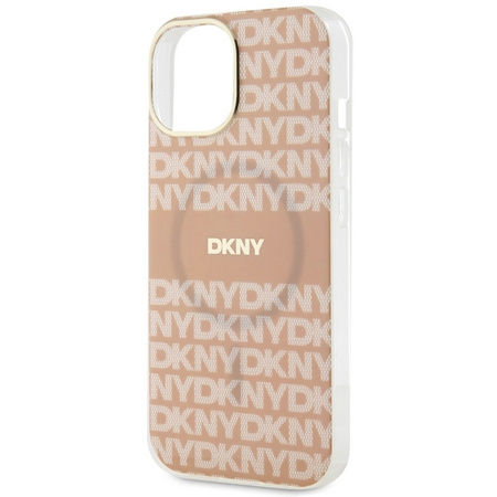 DKNY DKHMP14SHRHSEP iPhone 14 / 15 / 13 6.1" różowy/pink hardcase IML Mono & Stripe MagSafe