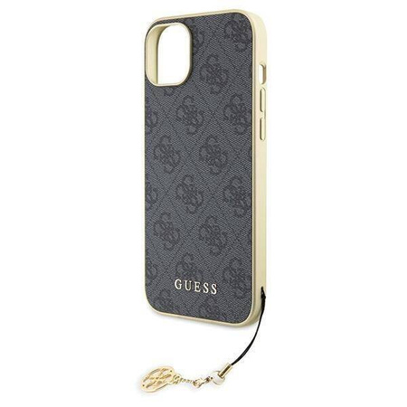 Guess 4G Charms Collection Hülle für iPhone 15 Plus – Grau