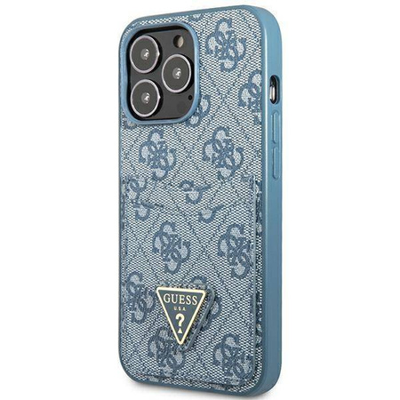 Schutzhülle IPHONE 13 PRO Guess Hardcase 4G Triangle Logo Cardslot (GUHCP13LP4TPB) blau