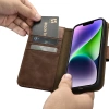 iCarer Oil Wax Wallet Case 2in1 Case iPhone 14 Leder Flip Cover Anti-RFID braun (WMI14220721-BN)