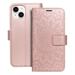 Kabura MEZZO Book do IPHONE 14 mandala złoty róż
