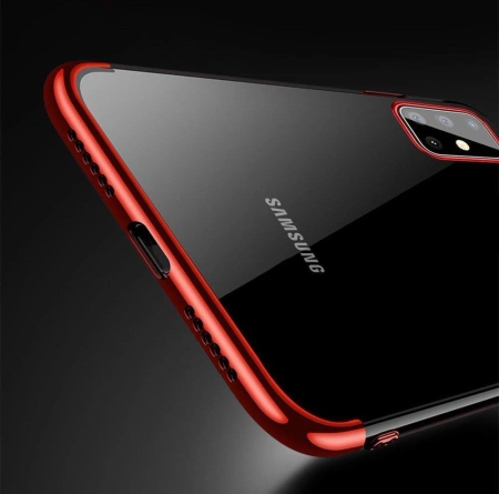 Clear Color Silikon Gel Electroplating frame Handyhülle Schutzhülle für Samsung Galaxy A72 4G schwarz