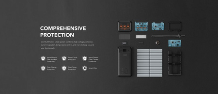 Bateria zewnętrzna (Powerbank) VEGER Tank Lite - 50 000mAh LCD Quick Charge PD 22,5W czarny (W5001)