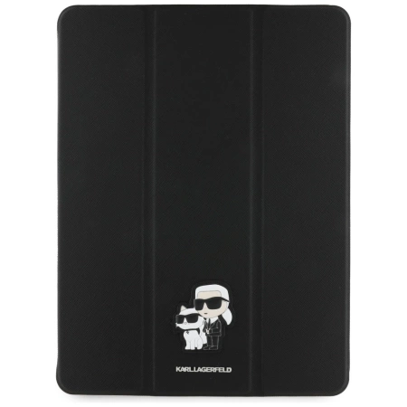 Karl Lagerfeld Saffiano Magnetic Karl &amp; Choupette iPad Pro 13&quot; 2024 Book Cover Case - Black