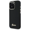 Guess Silicone Script Metal Logo &amp; Frame Case for iPhone 16 Pro - Black