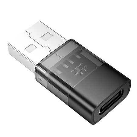 HOCO adapter USB A (męski) do Typ C (żeński) UA36C transparentny czarny