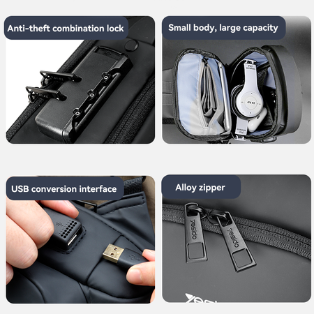 Yesido Plecak antykradzieżowy WB46 z kłódką czarny