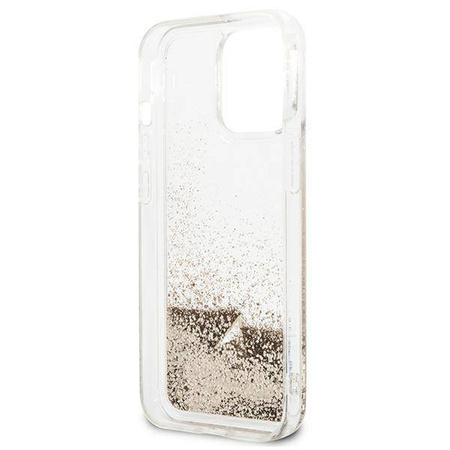 Original Handyhülle IPHONE 13 PRO Guess Hardcase Glitter Charms (GUOHCP13XGLHFLGO) gold