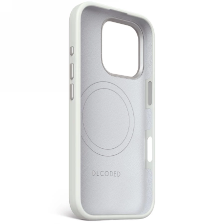 Decoded AntiMicrobial Silicone Stacks Backcover with MagSafe for iPhone 16 Pro - Gray