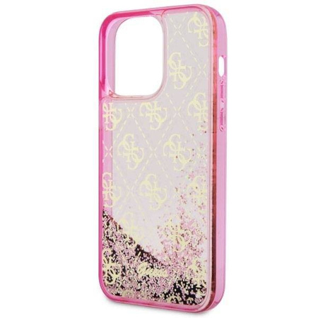 Guess, GUHCP14XLC4PSGP iPhone 14 Pro Max 6,7" rosa/rosa Hardcase Liquid Glitter 4G Transculent