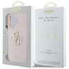 Etui IPHONE 16 Guess Grained Big 4G Logo Small Classic Logo różowe