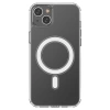 Klare magnetische Hülle mit MagSafe für iPhone 14 Plus mit silbernem Ring – transparent