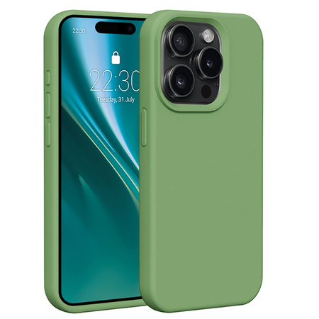 Nakładka Etteri Silicone Case do iPhone 15 Pro 6,1" jasnozielona