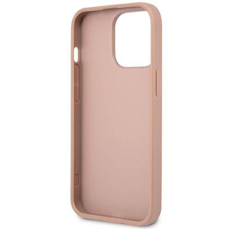 Original Case IPHONE 14 PRO Guess Hardcase Saffianotriangle Logo (GUHCP14LPSATLP) pink