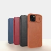 Nillkin Qin Leder Pro Hülle iPhone 14 Plus Kamera Cover Holster Cover Flip Case Schwarz