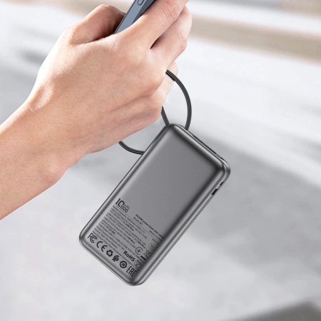 Acefast M7-10000 PD30W Powerbank with Built-in Cable - Black