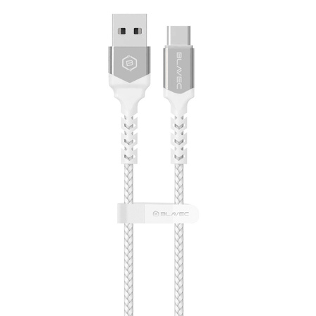 Blavec Kabel Raptor pleciony - USB na Typ C - 2A 3 metry (CRA-UC2WS30) biało-srebrny