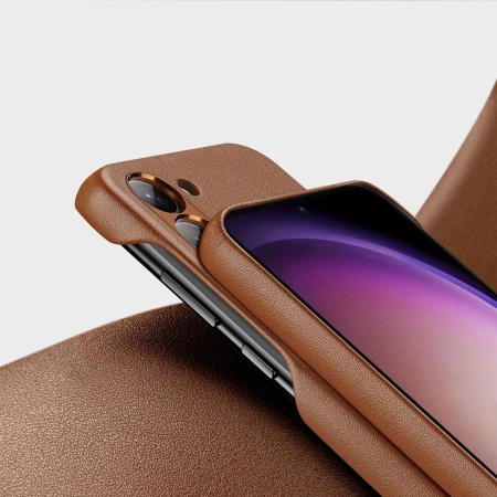 Dux Ducis Grit Hülle für Samsung Galaxy S23+ elegante Hülle aus Kunstleder braun