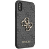 Original Handyhülle IPHONE X / XS Guess Hardcase 4G Big Metal Logo (GUHCPX4GMGGR) grau