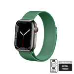 Crong Milano Steel – Pasek ze stali nierdzewnej do Apple Watch 42/44/45/49 mm (zielony)