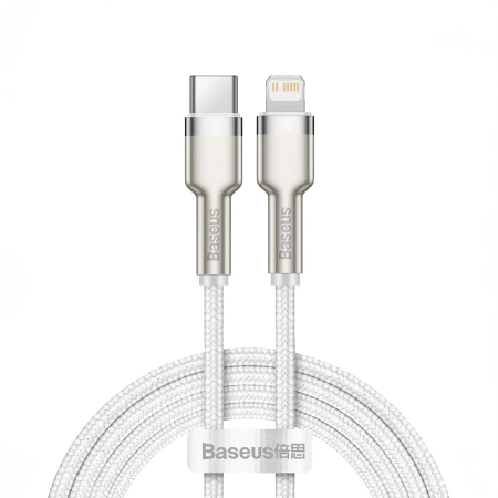 Baseus Cafule Metal Data kabel USB Typ C - Lightning 20 W Power Delivery 1 m biały (CATLJK-A02)