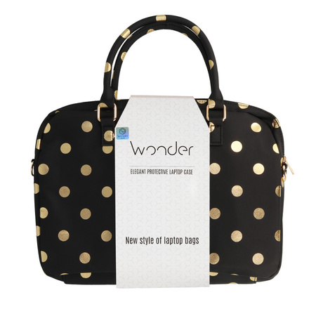 Wonder Briefcase Laptop 15-16 cali groszki złote