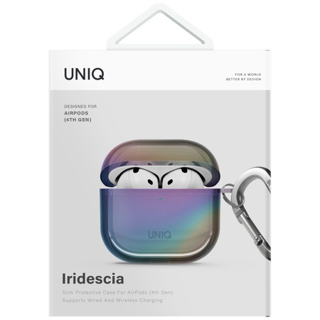 Etui UNIQ Iridescia do AirPods 4 Hang    Case midnight quartz