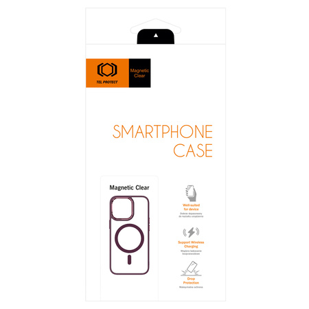 Tel Protect Magnetic Clear Case do Iphone 13 Pro Wiśniowy