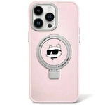 Karl Lagerfeld KLHMP15LHMRSCHP iPhone 15 Pro 6,1&quot; rosa/rosa Hardcase Ringständer Choupette Head MagSafe