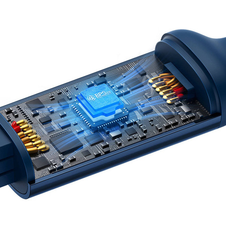 Baseus Bright Mirror 2 zwijany kabel przewód 3w1 USB Typ C - micro USB + Lightning + USB Typ C 3.5A 1.1m fioletowy (CAMJ010205)