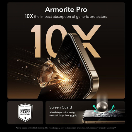 SZKŁO HARTOWANE ESR ULTRAFIT ARMORITE PRO TEMPERED GLASS IPHONE 17 PRO MAX CLEAR
