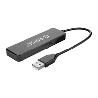 HUB 4-portowy USB-A 2.0 przewód 0,3M - czarny