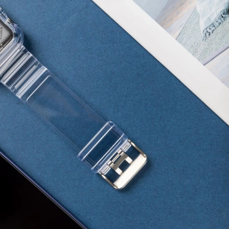 Silikonowa opaska pasek bransoleta bransoletka etui Strap Light Set do zegarka Apple Watch 40 mm - niebieska