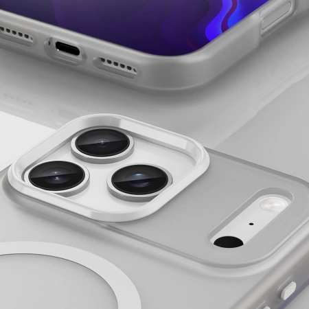 Etui Magnetic Abrasive na iPhone 17 Pro Max kompatybilne z MagSafe - matowe białe