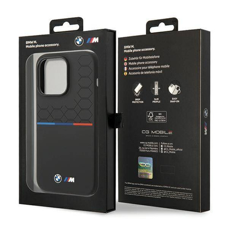 Original Handyhülle APPLE IPHONE 15 PRO MAX BMW Silicone Pattern (BMHCP15X22SMPK) schwarz