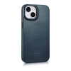iCarer CE Oil Wax Premium Leather Folio Case iPhone 14 Plus magnetische Klapphülle MagSafe blau (AKI14220707-BU)