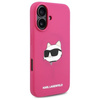 Original Handyhülle IPHONE 16 Karl Lagerfeld Hardcase Silicone Choupette Head Print MagSafe (KLHMP16SSCHPPLF) Fuchsie