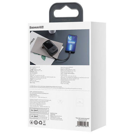 Powerbank Baseus Qpow PRO with cable, 20000mAh, 20W (Black)