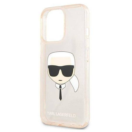 Karl Lagerfeld KLHCP13XKHTUGLGO iPhone 13 Pro Max 6,7" złoty/gold hardcase Glitter Karl`s Head