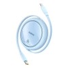 Kabel Baseus Free2Pull zwijany USB-C / Lightning 20W 1m - niebieski