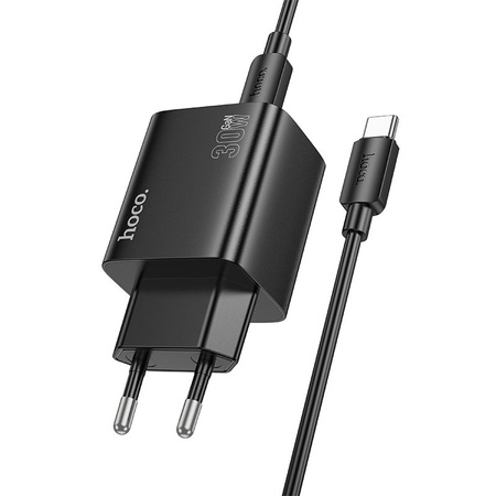Ładowarka sieciowa do telefonu Hoco 2 x USB C + 2 x USB A QC3.0 PD 3A 30W + kabel USB C do USB C N56 czarna