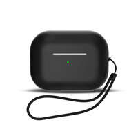 Silikonowe etui do AirPods 1 / AirPods 2 + pasek na nadgarstek smycz - czarne